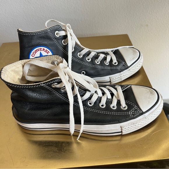 Converse Black Leather High-Top Sneakers 2000s Unisex - Picture 7 of 8